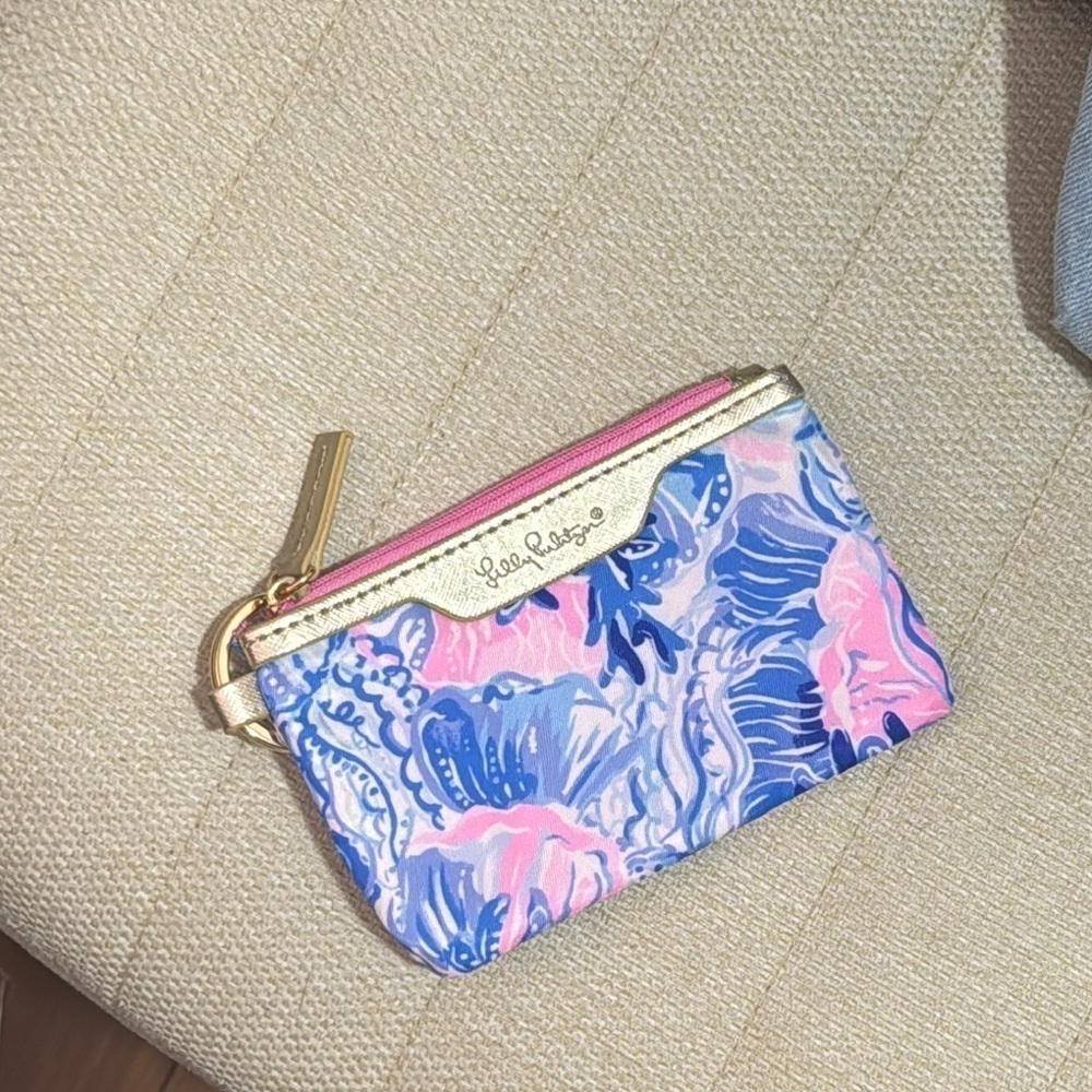 Lilly Pulitzer Pink and Blue Wristlet keychain